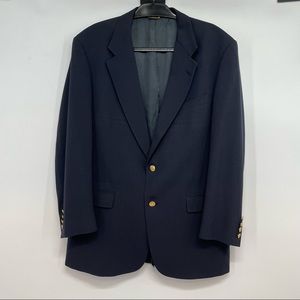 Austin Reed Men’s 40R Wool 2 Gold Button Blazer Navy Blue